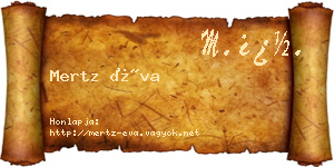 Mertz Éva névjegykártya